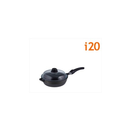 Sauteuse 20 cm Induction Manche Amovible + Couvercle en Pyrex