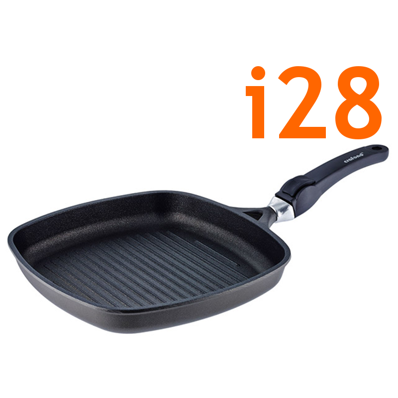 Grill Viande 28x28 cm Induction Manche Amovible